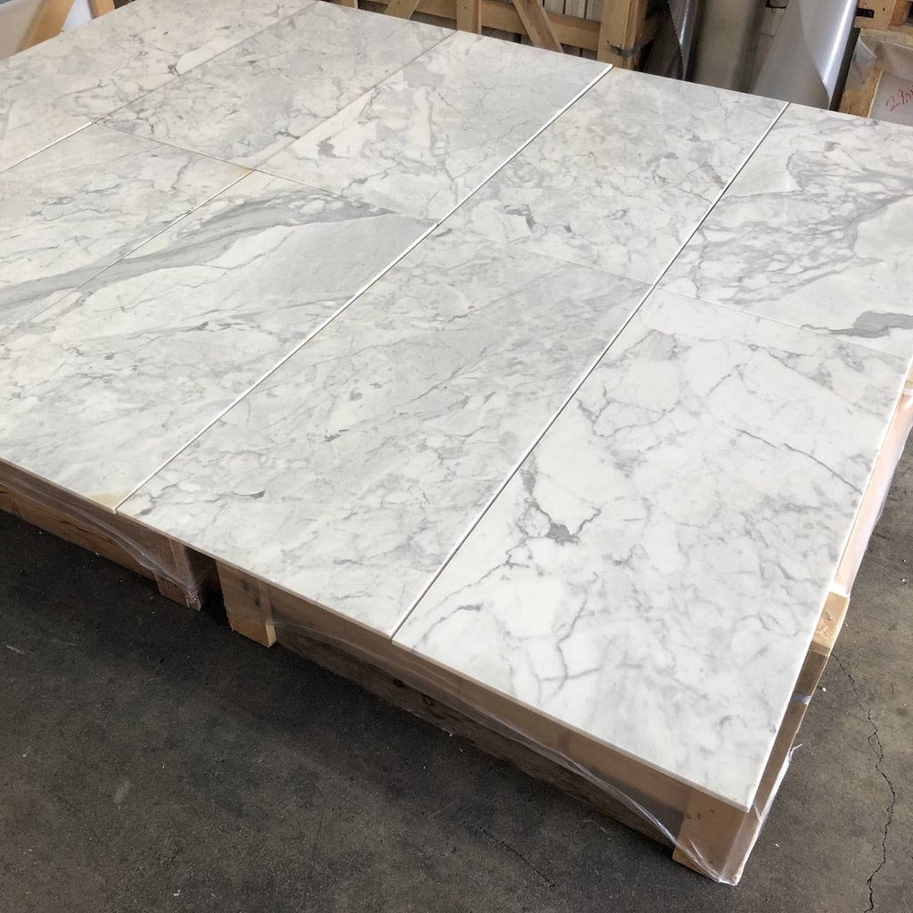 Marble Tiles - Statuarietto Polished Italian Marble Tile 400x800x10mm - intmarble