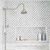 Marble Tiles - Calacatta Marble Daisy Flower Floor Wall Marble Mosaic Tile - intmarble