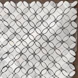 Marble Tiles - Calacatta Marble Daisy Flower Floor Wall Marble Mosaic Tile - intmarble