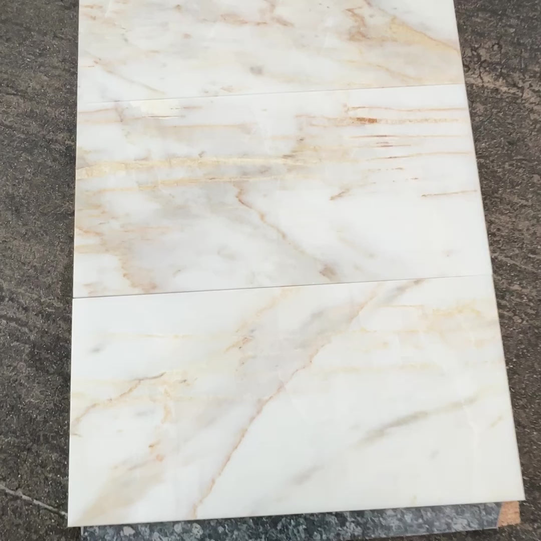 Calacatta Amber Honed Marble Tiles