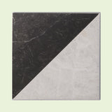 Triangle Honed Marble Black / Alpina White Fitz Collection Chequerboard