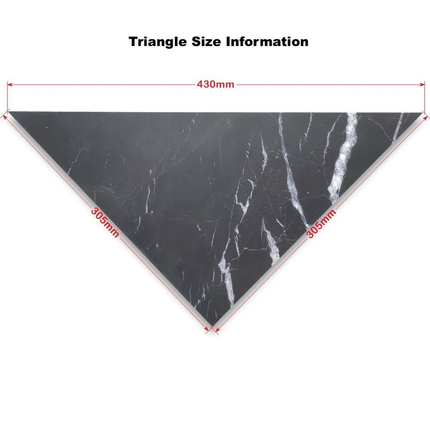 Triangle Honed Marble Black / Alpina White Fitz Collection Chequerboard