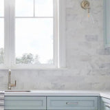 Marble Tiles - Calacatta Subway Honed Marble Floor Wall Mosaic Tiles 50x10x10mm - intmarble