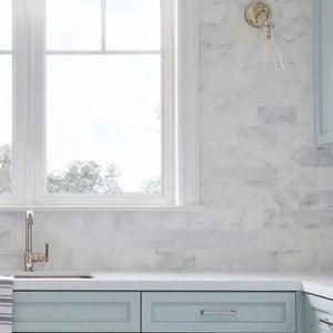 Marble Tiles - Calacatta Subway Honed Marble Floor Wall Mosaic Tiles 50x10x10mm - intmarble