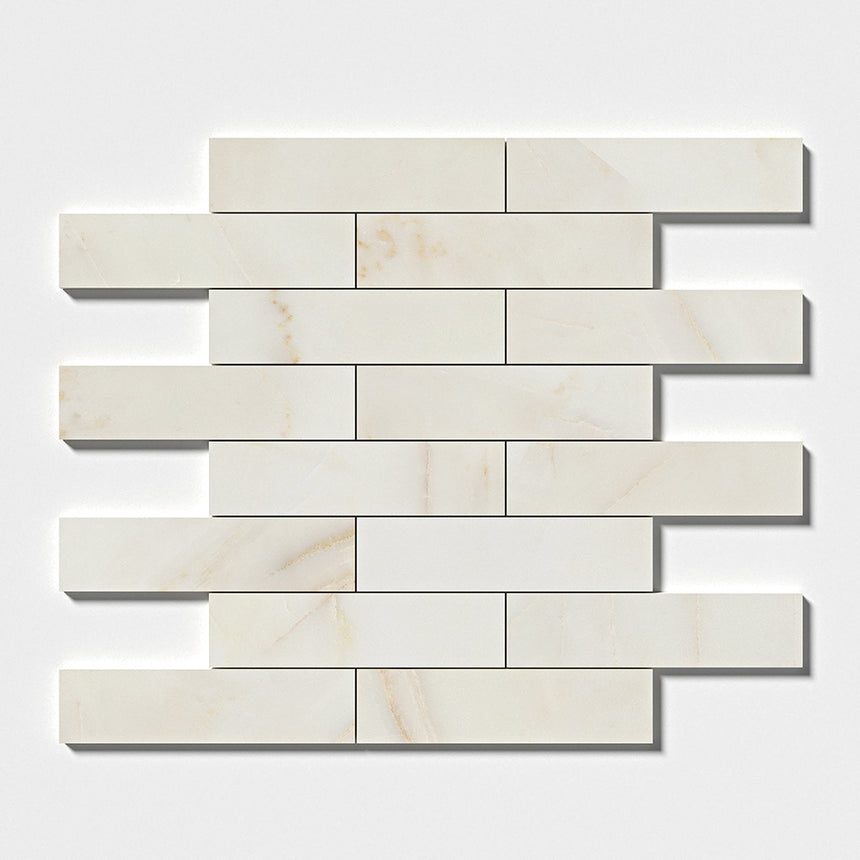 Calacatta Amber Honed Marble Tiles 75x305x10mm