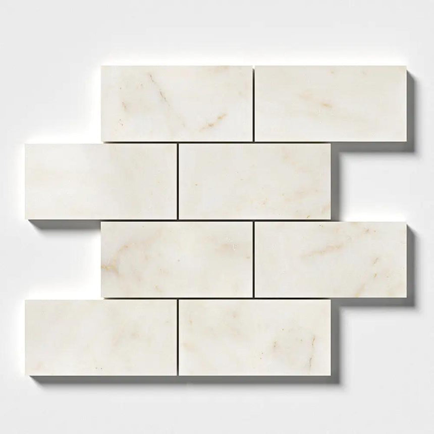 Calacatta Amber Honed Subway Marble Tiles 70x140x10mm