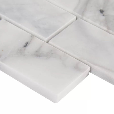 Calacatta Cressa Subway Marble Mosaic 