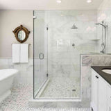 Marble Tiles - Carrara Basketweave Honed Marble Mosaic Tile - intmarble