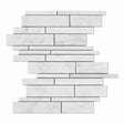 Carrara Bianco polished random strip marble mosaic tile sheet