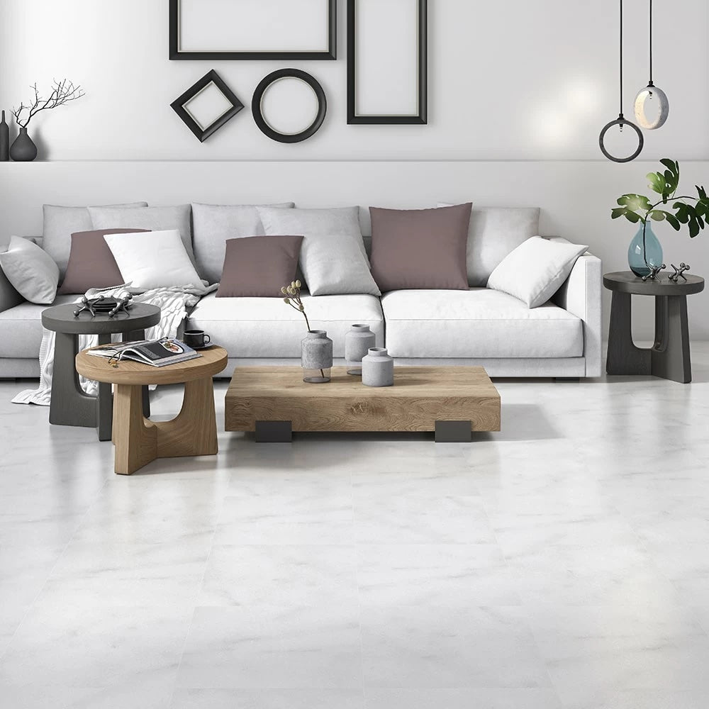 Carrara T White Honed Marble Tiles 457x457x12mm