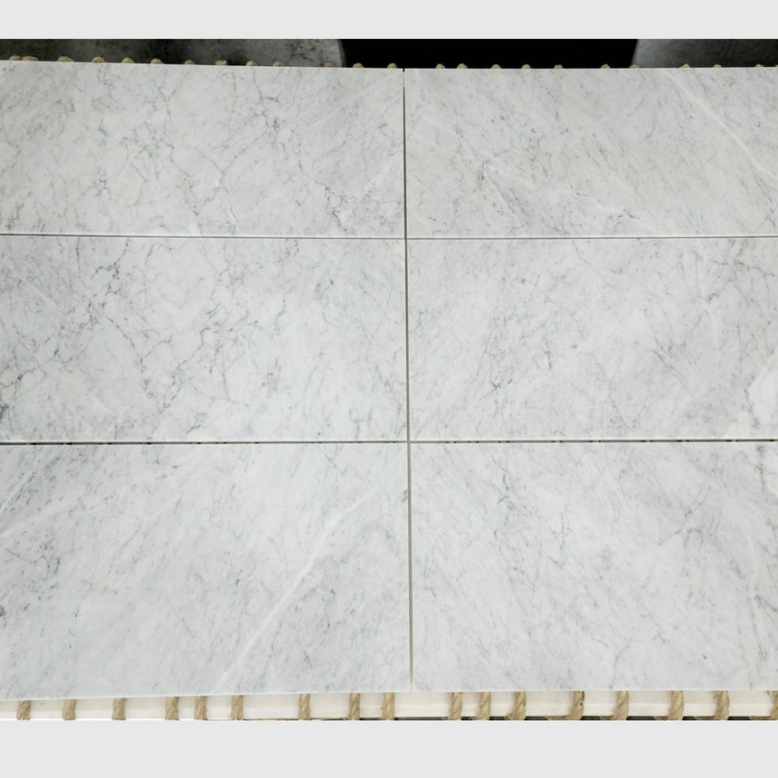 Carrara XL White Honed Italian Natural Marble Tile 