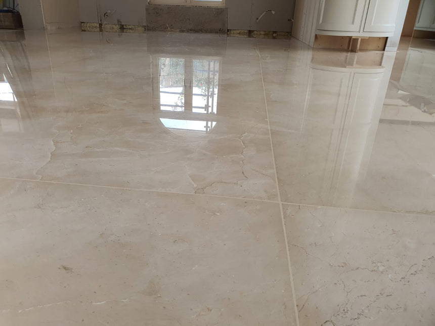 Crema Marfil Polished Marble Tile