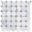 Octagon White Carrara Marble Mosaic