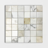 Calacatta Amber Polished Marble Mosaic Metro