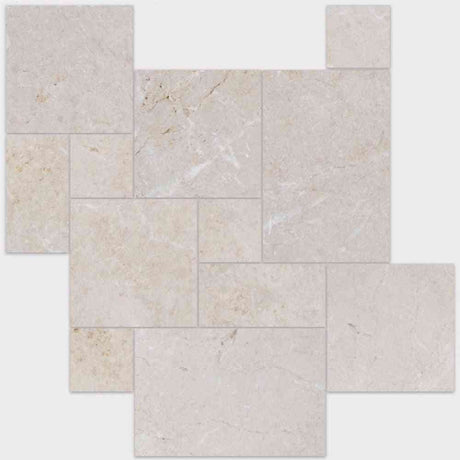 Crema Marfil Tumbled Antiqued French Pattern (Opus Pattern) Wall / Floor