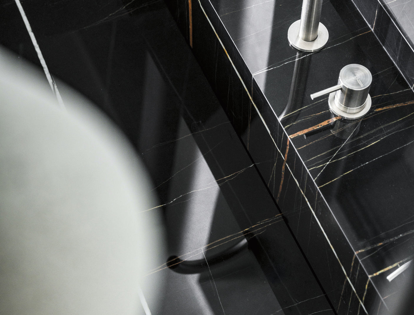 Marble Tiles - Sahara Noir Marble Slab - intmarble